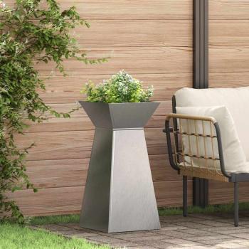 ARDEBO.de - Säulen Pflanzer 2 stk. Silber 35 x 35 x 73 cm Edelstahl