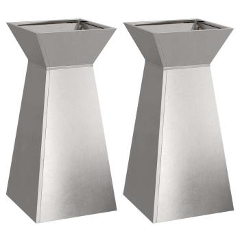 Säulen Pflanzer 2 stk. Silber 35 x 35 x 73 cm Edelstahl