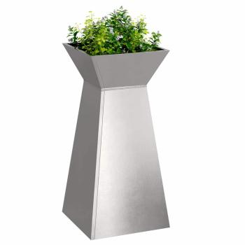 Säulen Pflanzer 2 stk. Silber 35 x 35 x 73 cm Edelstahl