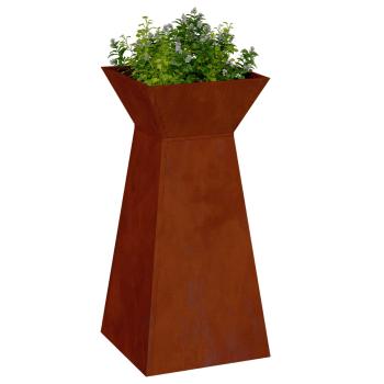 Säulen Pflanzer 2 stk. Rostoptik 35 x 35 x 73 cm