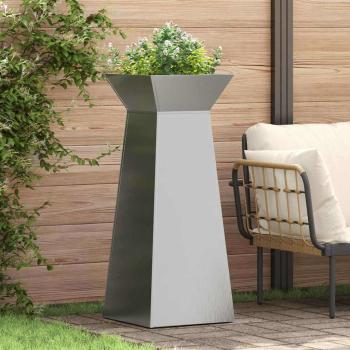 ARDEBO.de - Säulen Pflanzer 2 stk. Silber 40 x 40 x 100 cm Edelstahl