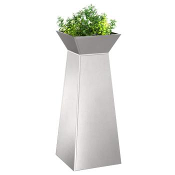 Säulen Pflanzer 2 stk. Silber 40 x 40 x 100 cm Edelstahl