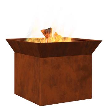 Feuerstelle Rostoptik 50 x 50 x 40 cm Wetterfeststahl