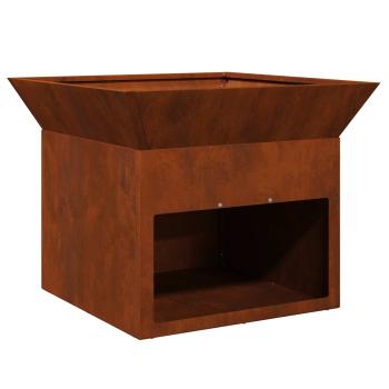 Feuerstelle Rostoptik 50 x 50 x 40 cm Wetterfeststahl