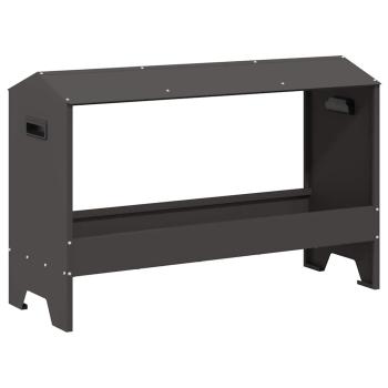 Hühnerfütterungsrinne Schwarz 81 x 32 x 53,5 cm