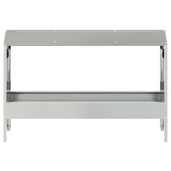 Hühnerfütterungsrinne Silber 81 x 32 x 53,5 cm Verzinkter Stahl