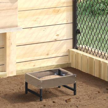 ARDEBO.de - Vogel-Feeder Silber 34 x 26 x 16 cm Verzinkter Stahl