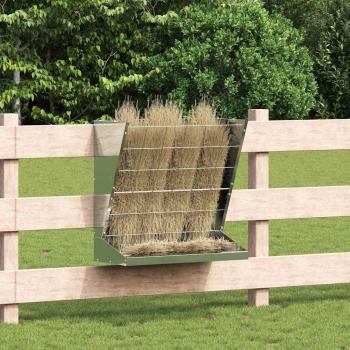 ARDEBO.de - Heu Futterspender Silber 71 x 33 x 70 cm 5 kg Verzinkter Stahl