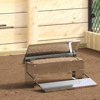 ARDEBO.de - Hühnertretfeeder Silber 48,5 x 39,5 x 19 cm 5 kg