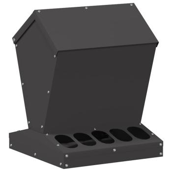 Hühnerfütterer Schwarz 30 x 30 x 39 cm Kaltgewalzter Stahl