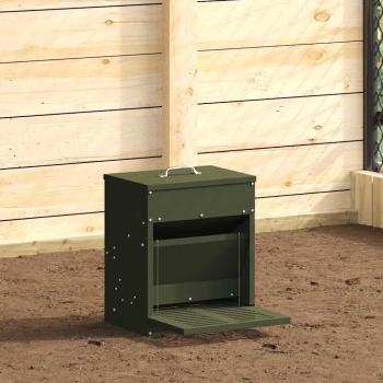 ARDEBO.de - Hühnertretfeeder Olivgrün 33 x 42 x 40 cm 10 kg