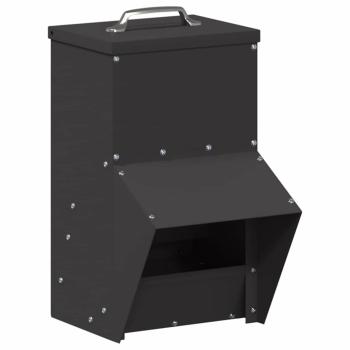 Hühnerfütterer Schwarz 20 x 25 x 35 cm Kaltgewalzter Stahl