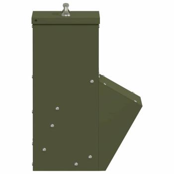 Hühnerfütterer Olive Grün 20 x 25 x 35 cm Kaltgewalzter Stahl