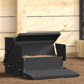 ARDEBO.de - Hühnertretfeeder Schwarz 50 x 40 x 29 cm 2 kg