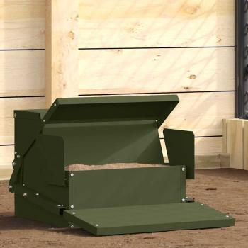 ARDEBO.de - Hühnertretfeeder Olivgrün 50 x 40 x 29 cm 2 kg