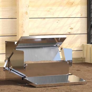 ARDEBO.de - Hühnertretfeeder Silber 50 x 40 x 29 cm 2 kg Verzinkter Stahl