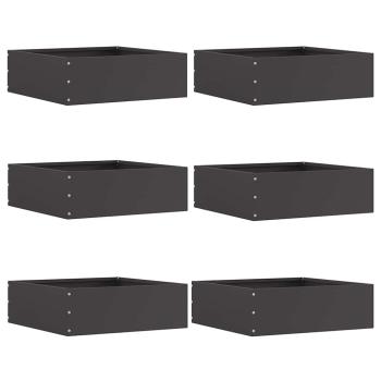 ARDEBO.de - Rasenkante 6 stk. 40 x 40 x 13 cm Stahl Schwarz