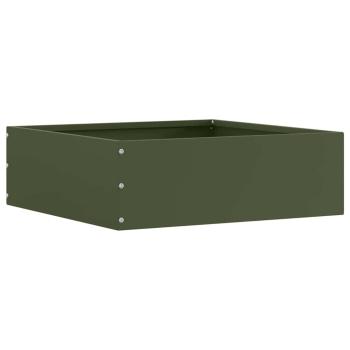 Raseneinfassung 6 Stk. 40 x 40 x 13 cm Stahl Olive Grün