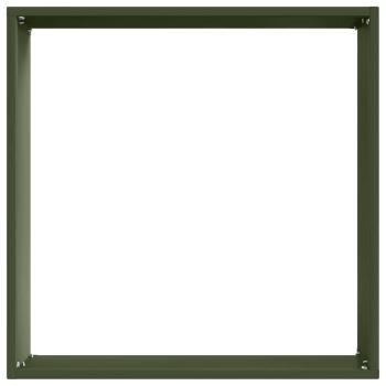 Raseneinfassung 6 Stk. 40 x 40 x 13 cm Stahl Olive Grün