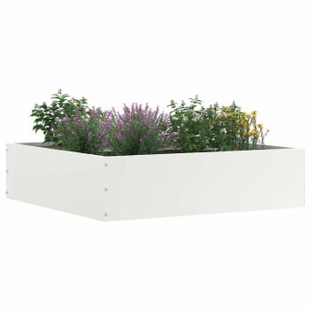 Rasenkante 50 x 50 x 13 cm Stahl Weiß