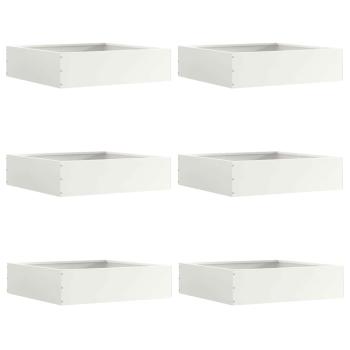 ARDEBO.de - Rasenkante 6 stk. 50 x 50 x 13 cm Stahl Weiß