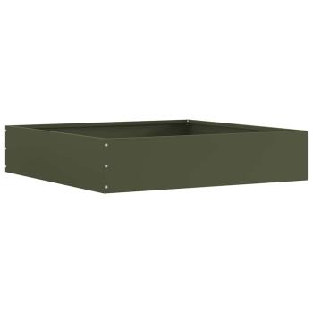 Rasenkante 60 x 60 x 13 cm Stahl Olivgrün