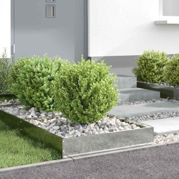 Rasenkante 60 x 60 x 13 cm Verzinkter Stahl Silber