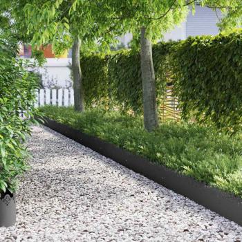 ARDEBO.de - Rasenkanten 20 stk. 103 x 0,05 x 22 cm Stahl Schwarz