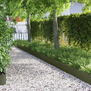 ARDEBO.de - Rasenkanten 30 Stk. 103 x 0,05 x 22 cm Stahl Olive Grün