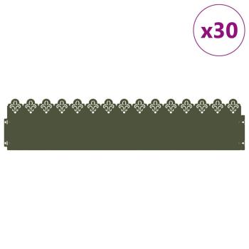 Rasenkanten 30 Stk. 103 x 0,05 x 22 cm Stahl Olive Grün