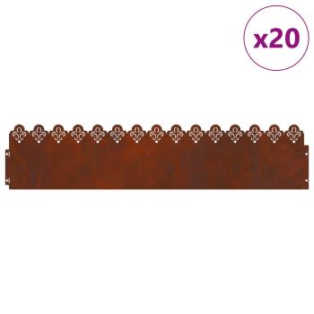 Rasenkanten 20 stk. 103 x 0,05 x 22 cm Wetterfeststahl