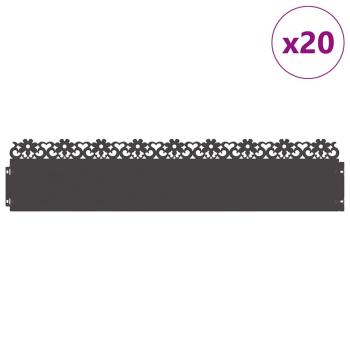 Rasenkanten 20 stk. 103 x 0,05 x 22 cm Stahl Schwarz
