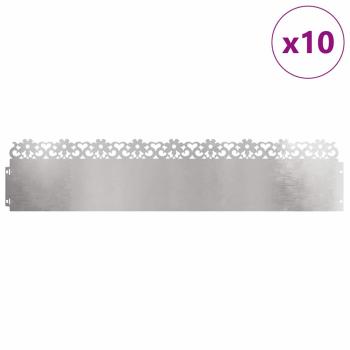 Rasenkanten 10 stk. 103 x 0,05 x 22 cm Edelstahl Silber