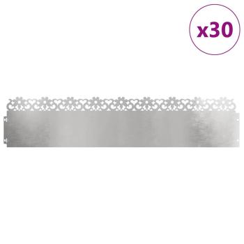 Rasenkanten 30 stk. 103 x 0,05 x 22 cm Edelstahl Silber
