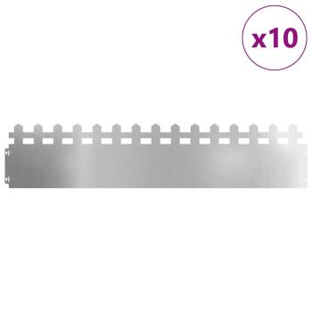Rasenkanten 10 stk. 103 x 0,05 x 22 cm Verzinkter Stahl Silber
