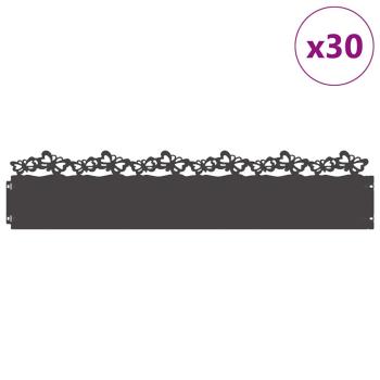 Rasenkanten 30 stk. 103 x 0,05 x 22 cm Stahl Schwarz