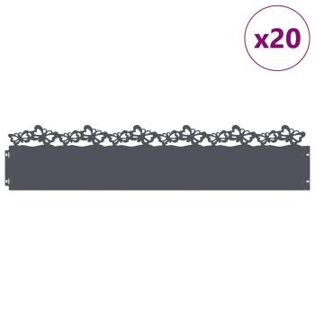 Rasenkanten 20 stk. 103 x 0,05 x 22 cm Stahl Anthrazit