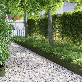 ARDEBO.de - Rasenkanten 20 Stk. 103 x 0,05 x 22 cm Stahl Olive Grün