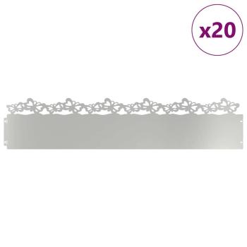 Rasenkanten 20 stk. 103 x 0,05 x 22 cm Verzinkter Stahl Silber