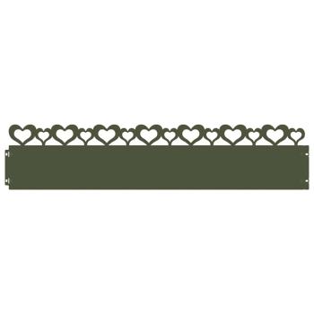 Rasenkanten 10 Stk. 103 x 0,05 x 22 cm Stahl Olive Grün