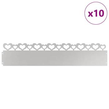 Rasenkanten 10 stk. 103 x 0,05 x 22 cm Edelstahl Silber