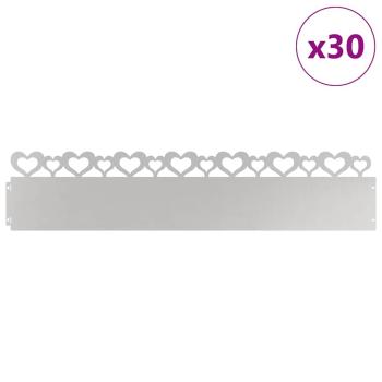 Rasenkanten 30 stk. 103 x 0,05 x 22 cm Edelstahl Silber