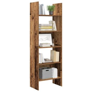 Bücherregal 5 Ebenen 60 x 35 x 180 cm Holzwerkstoff Altholz