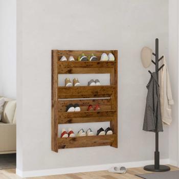 ARDEBO.de - Schuhschrank 2 stk. 80 x 18 x 60 cm Holzwerkstoff Altholz