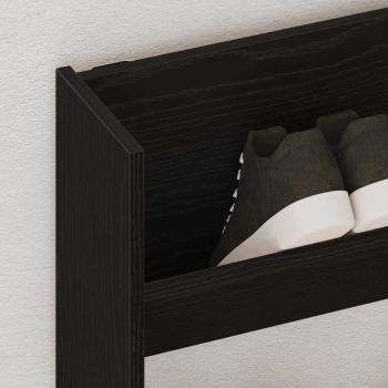 Schuhschrank 82 x 18 x 60 cm Holzwerkstoff Schwarz Eichen-Optik