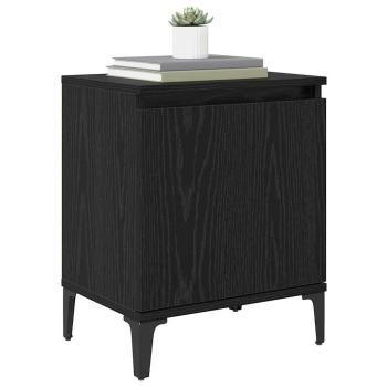 Nachttisch Schwarz Eichen-Optik 40 x 30 x 50 cm Holzwerkstoff