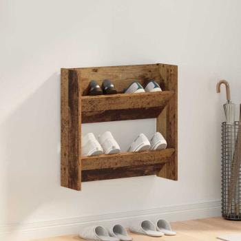 ARDEBO.de - Schuhschrank 60 x 18 x 60 cm Holzwerkstoff Altholz
