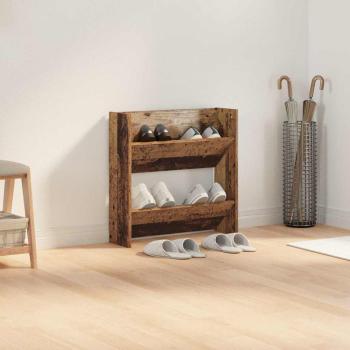 Schuhschrank 60 x 18 x 60 cm Holzwerkstoff Altholz
