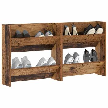 Schuhschrank 2 stk. 60 x 18 x 60 cm Holzwerkstoff Altholz