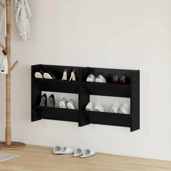 ARDEBO.de - Schuhschrank 2 stk. 60 x 18 x 60 cm Holzwerkstoff